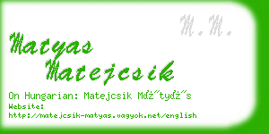 matyas matejcsik business card